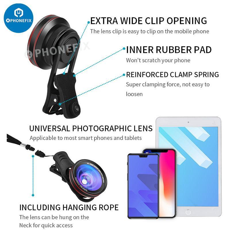 2 In 1 4K HD Wide-angle Macro Lens with LED Lamp for Phone Camera - Image 10