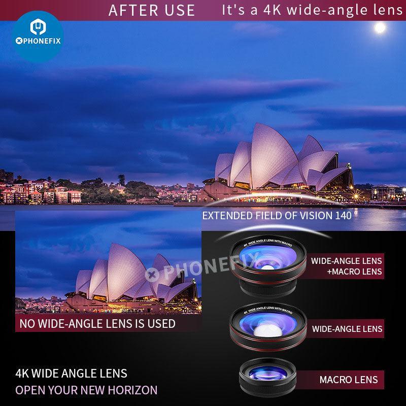 2 In 1 4K HD Wide-angle Macro Lens with LED Lamp for Phone Camera - Image 3