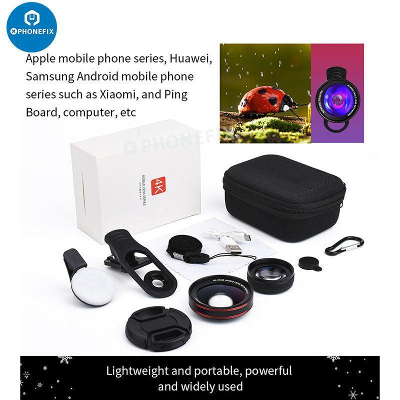 2 In 1 4K HD Wide-angle Macro Lens with LED Lamp for Phone Camera - Image 7