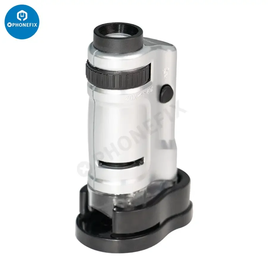 20-40X LED Lighted Pocket Microscope Zoom Magnifier with Slide Base - Image 10