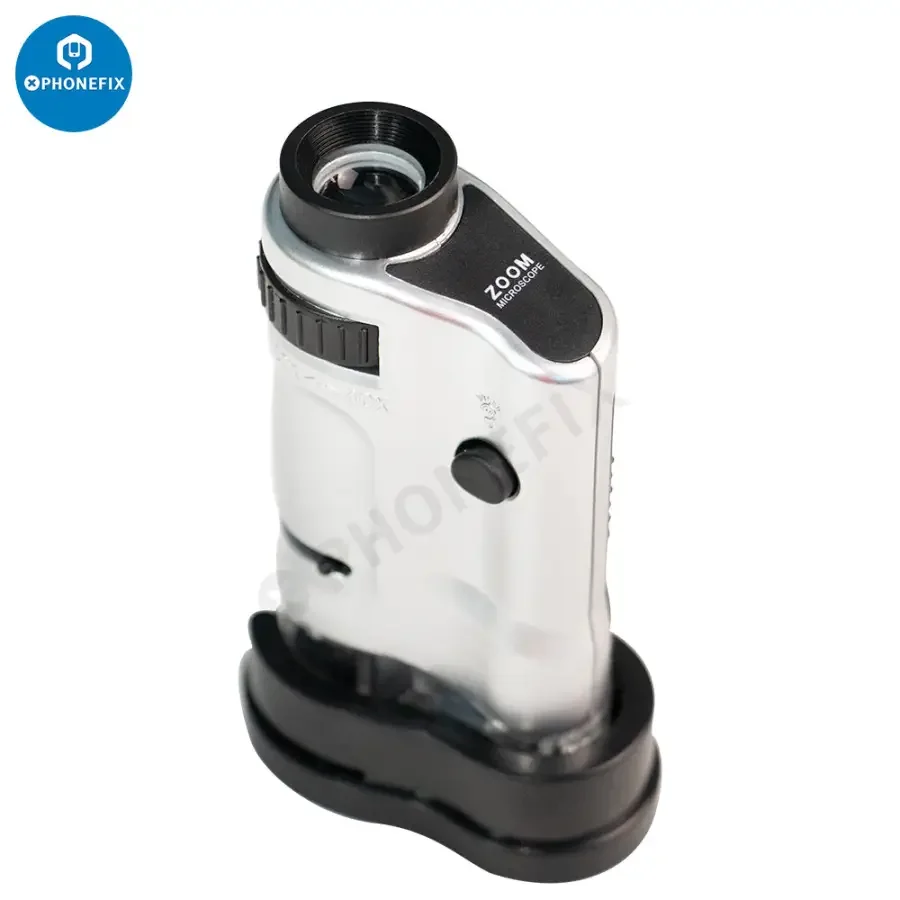 20-40X LED Lighted Pocket Microscope Zoom Magnifier with Slide Base - Image 2