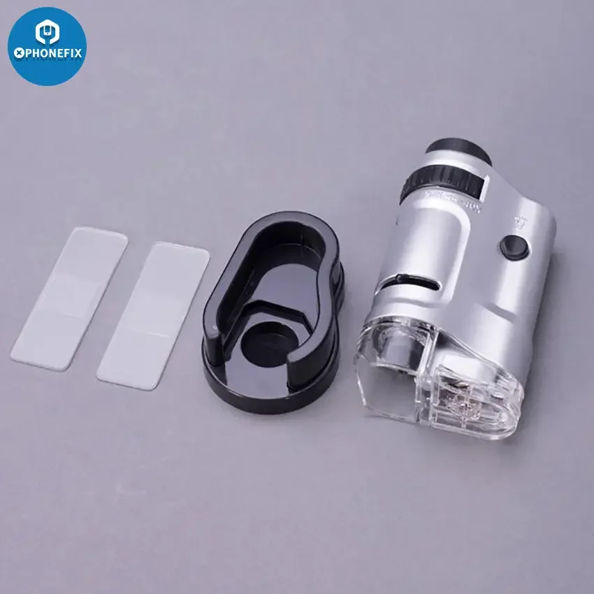 20-40X LED Lighted Pocket Microscope Zoom Magnifier with Slide Base - Image 3