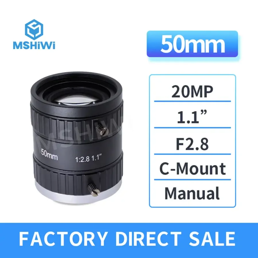 20MP 12mm-50mm Prime Lens C-mount F2.8 Aperture 1.1" Manual Iris Lenses - Image 5