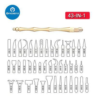 Phone PCB BGA Chip Burin Graver Scraper Cutter Blade Set 43pcs/set - Image 4