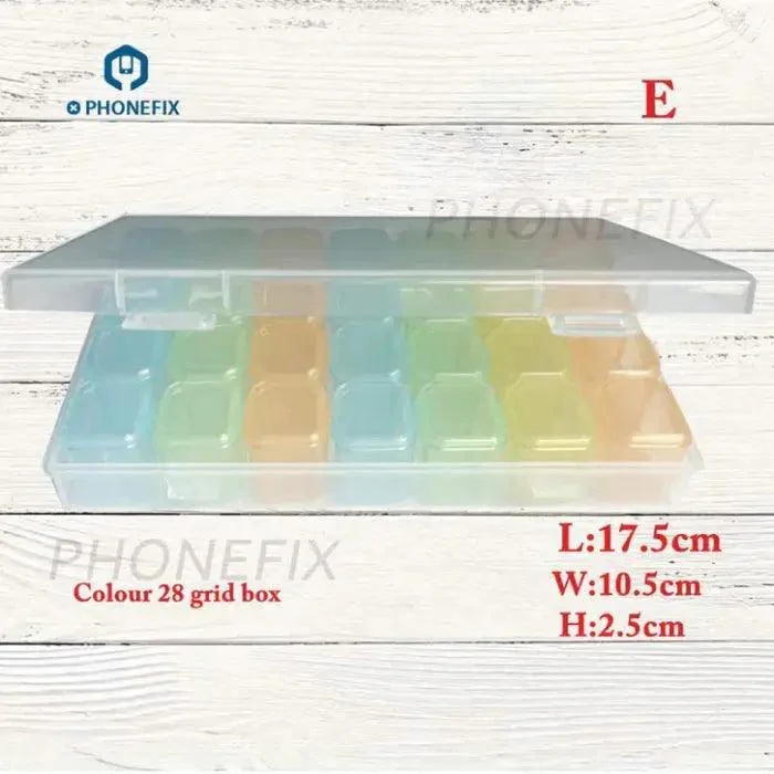 28 Grids Plastic Transparent Parts Storage Box Colorful Container - Image 4
