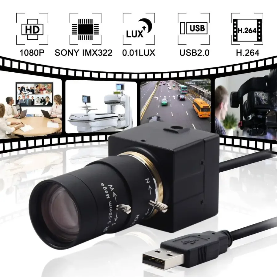 2MP 1080P Sony USB Webcam Varifocal High Speed Vision Video Cameras - Image 9
