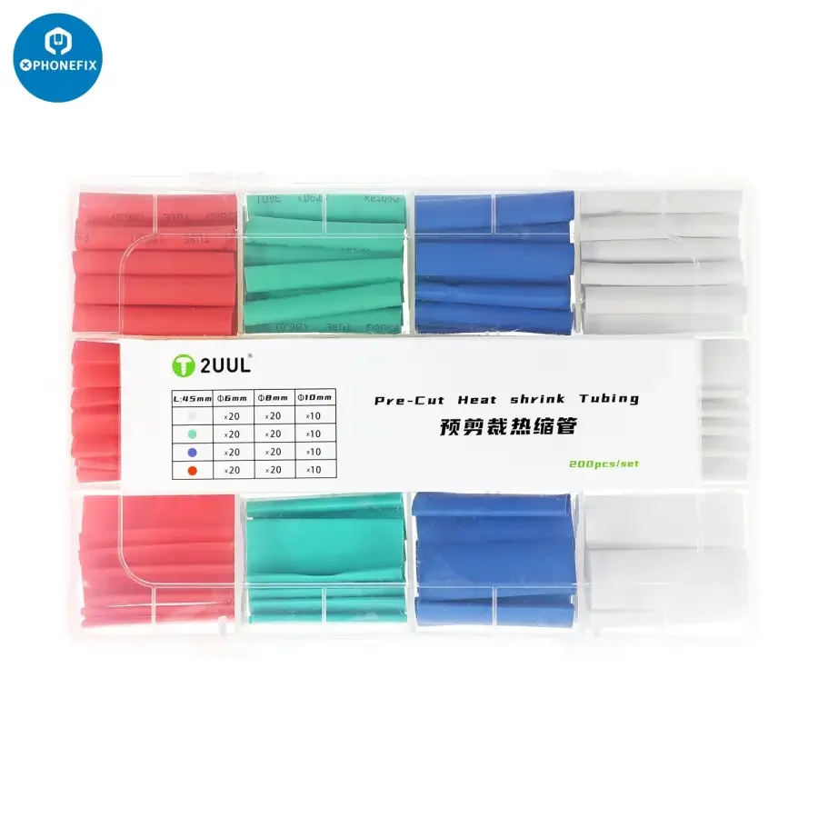 2UUL 6mm 8mm 10mm Pre-Cut Heat Shrink Tubing 200Pcs/set - Image 3