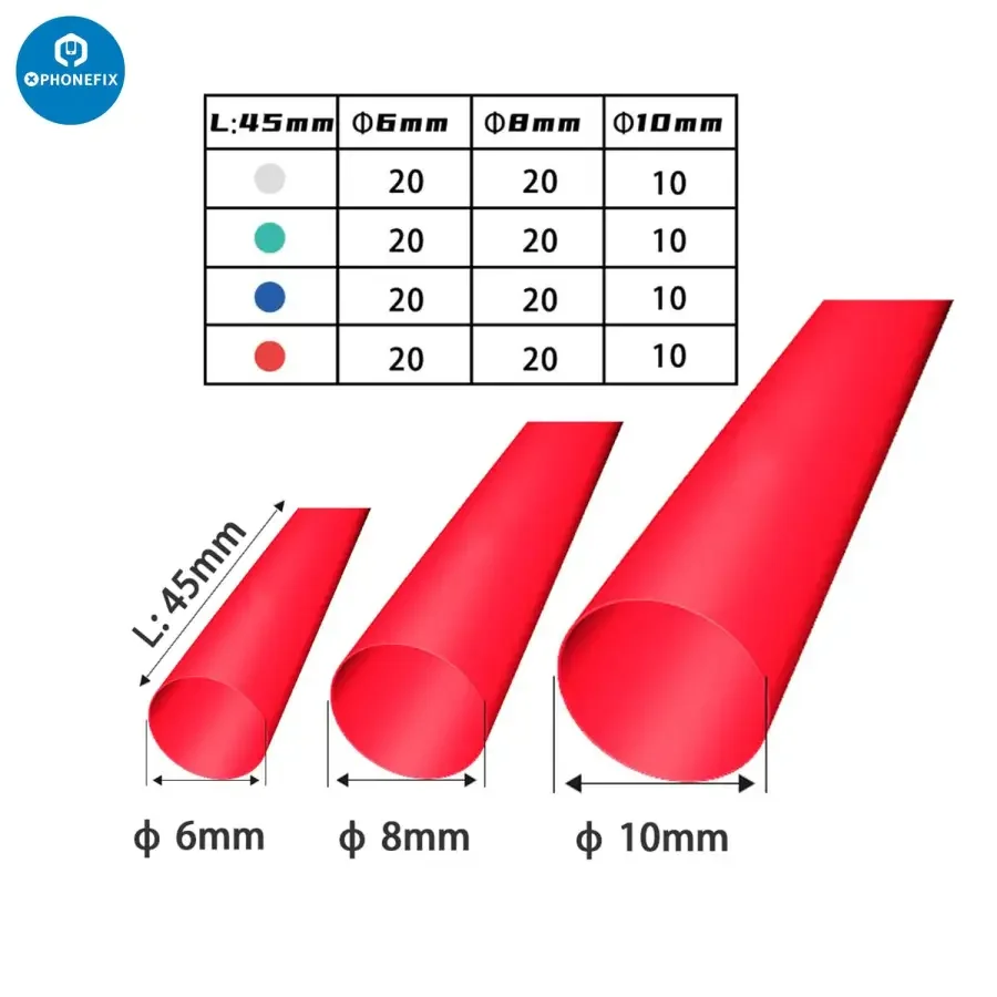 2UUL 6mm 8mm 10mm Pre-Cut Heat Shrink Tubing 200Pcs/set - Image 6
