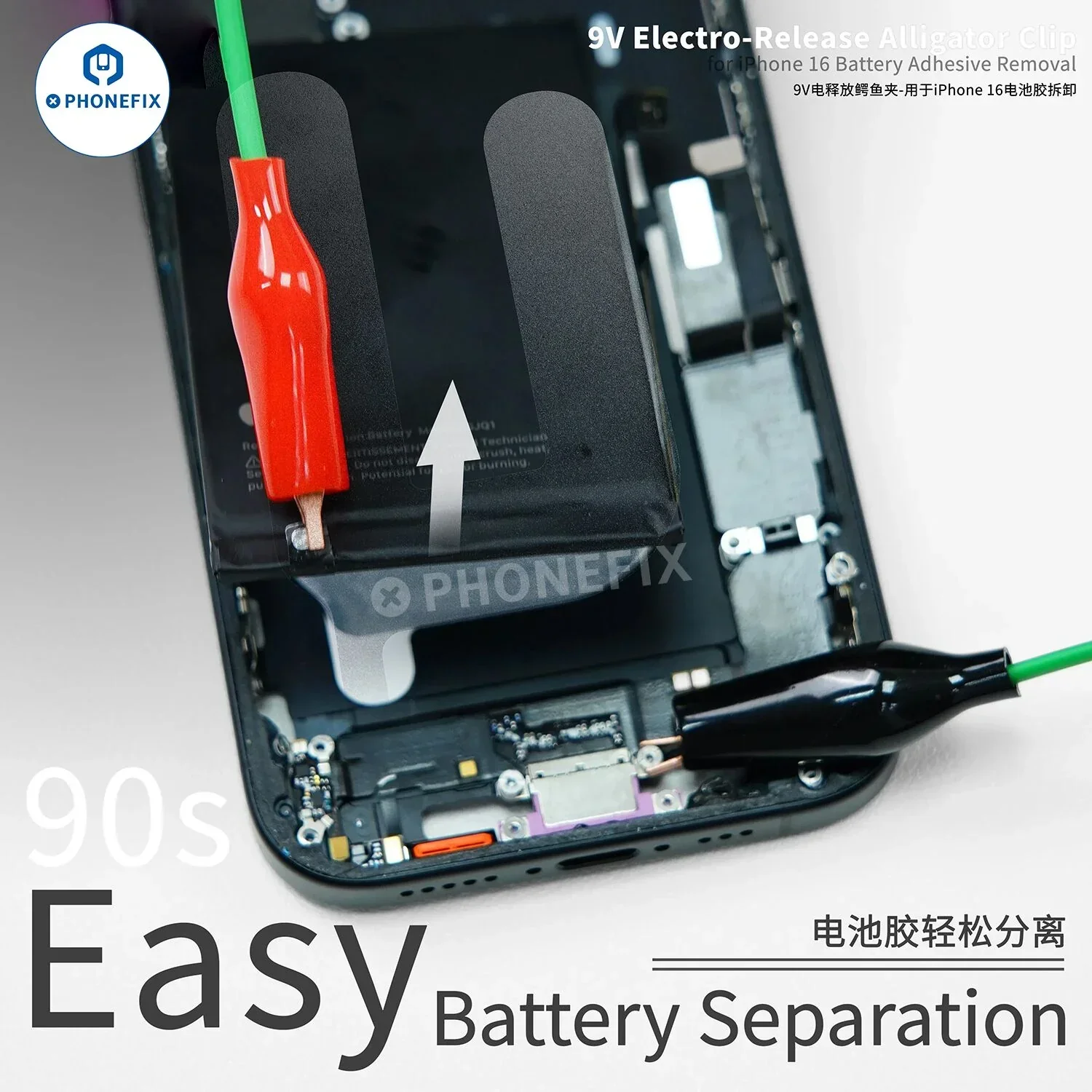 2UUL 9V Battery Adhesive Electro-Release Alligator Clip Type-C Cable - Image 2