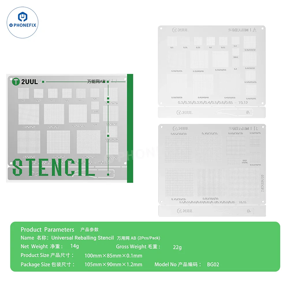 2UUL BG02 AB Universal Reballing Stencil for Phone CPU NAND WIFI IC - Image 7