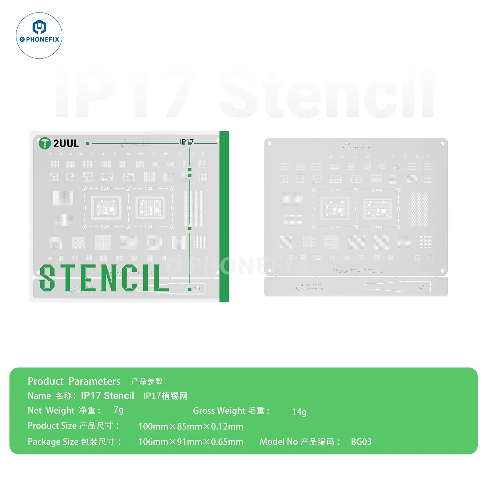 2UUL BG02 AB Universal Reballing Stencil for Phone CPU NAND WIFI IC - Image 8