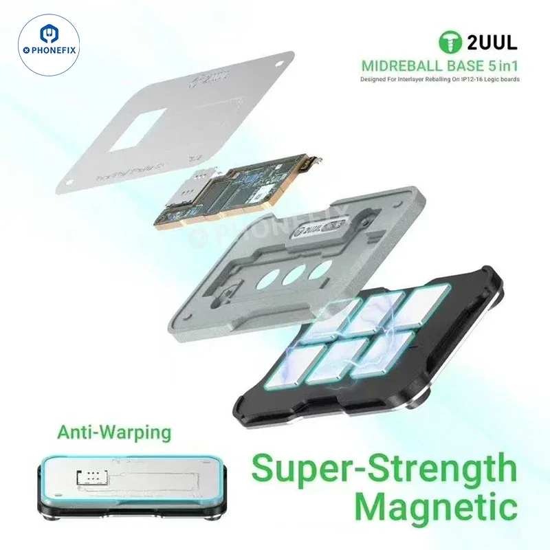 2UUL BH13 Midreball Base for iPhone 12-16 Middle Layer Reballing - Image 4