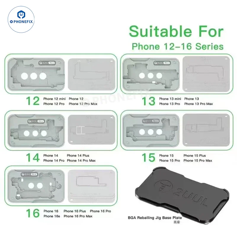 2UUL BH13 Midreball Base for iPhone 12-16 Middle Layer Reballing - Image 5