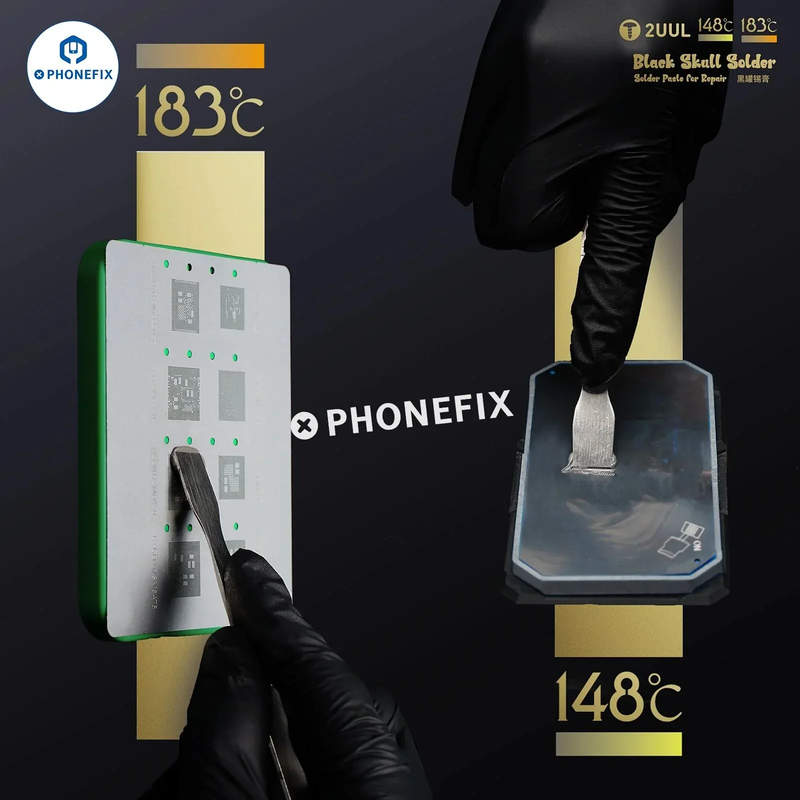 2UUL Black Skull Solder Paste 148℃ 183℃ for Phone PCB IC Repair - Image 2