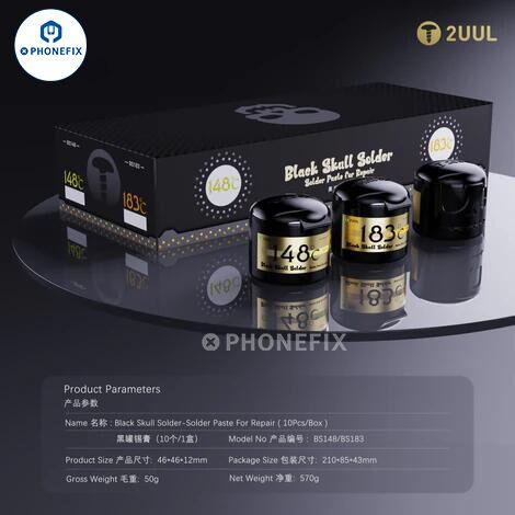 2UUL Black Skull Solder Paste 148℃ 183℃ for Phone PCB IC Repair - Image 8