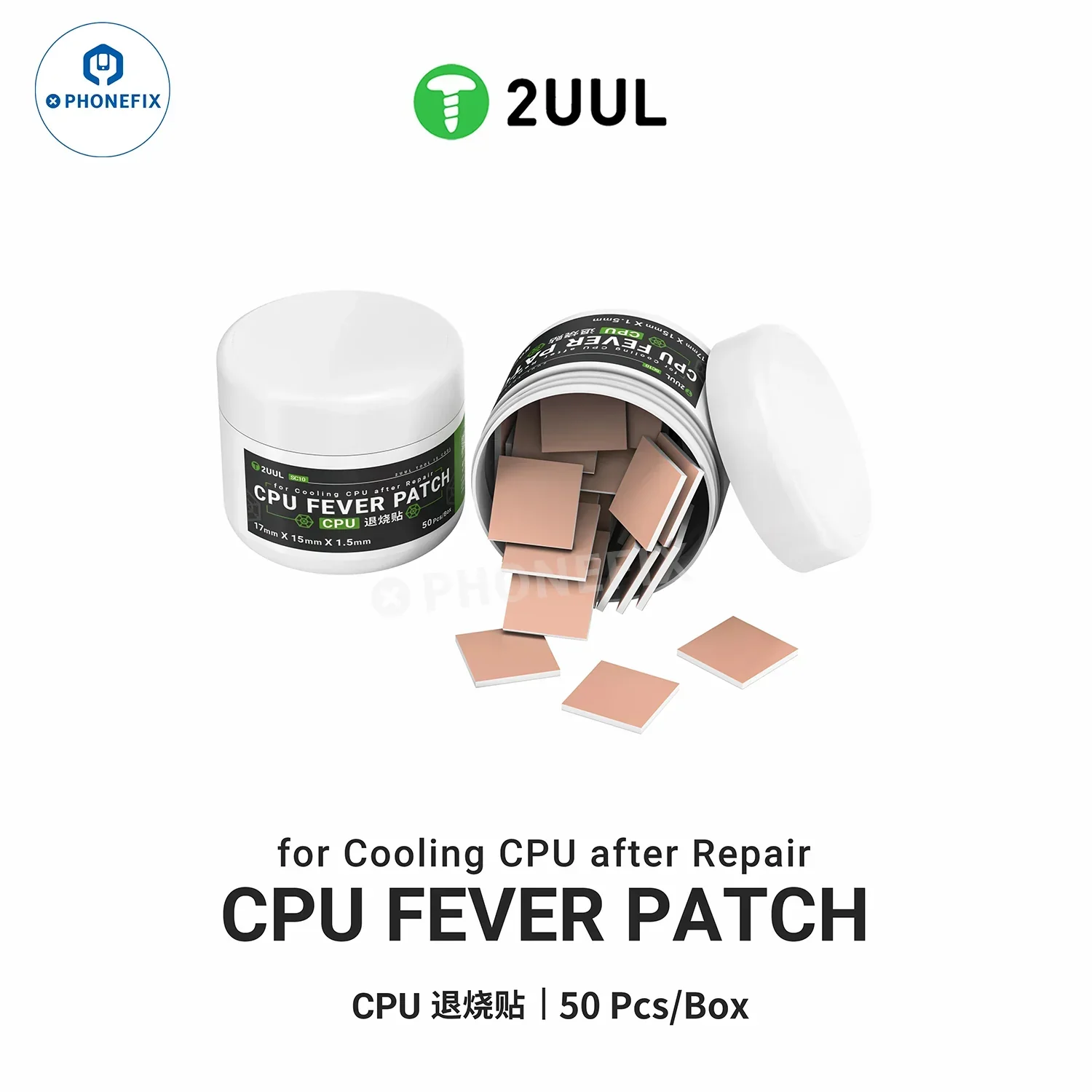 2UUL CPU Fever Patch Thermal Paste IC Cooling Copper Sheet - Image 6