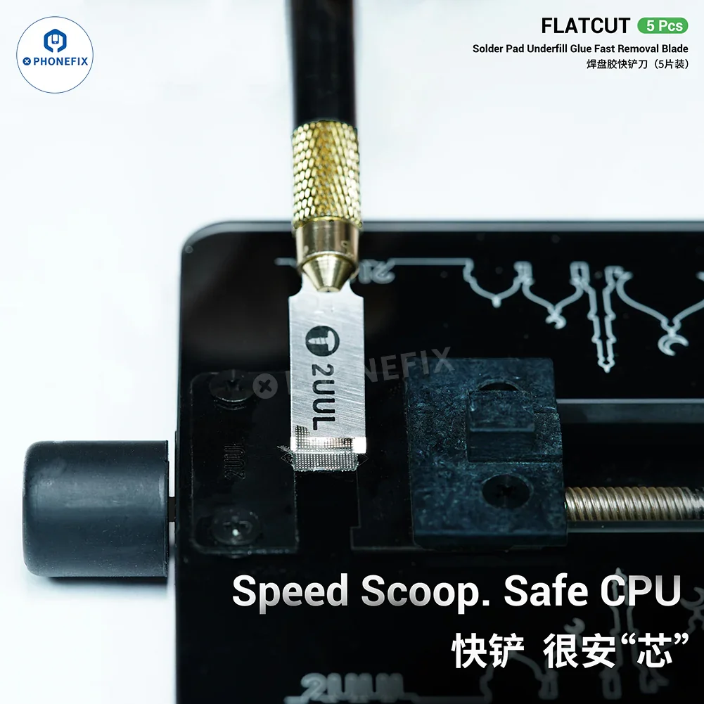 2UUL DA28 FlatCut No.11 Mobile IC Solder Pad Underfill Glue Removal Blade - Image 4