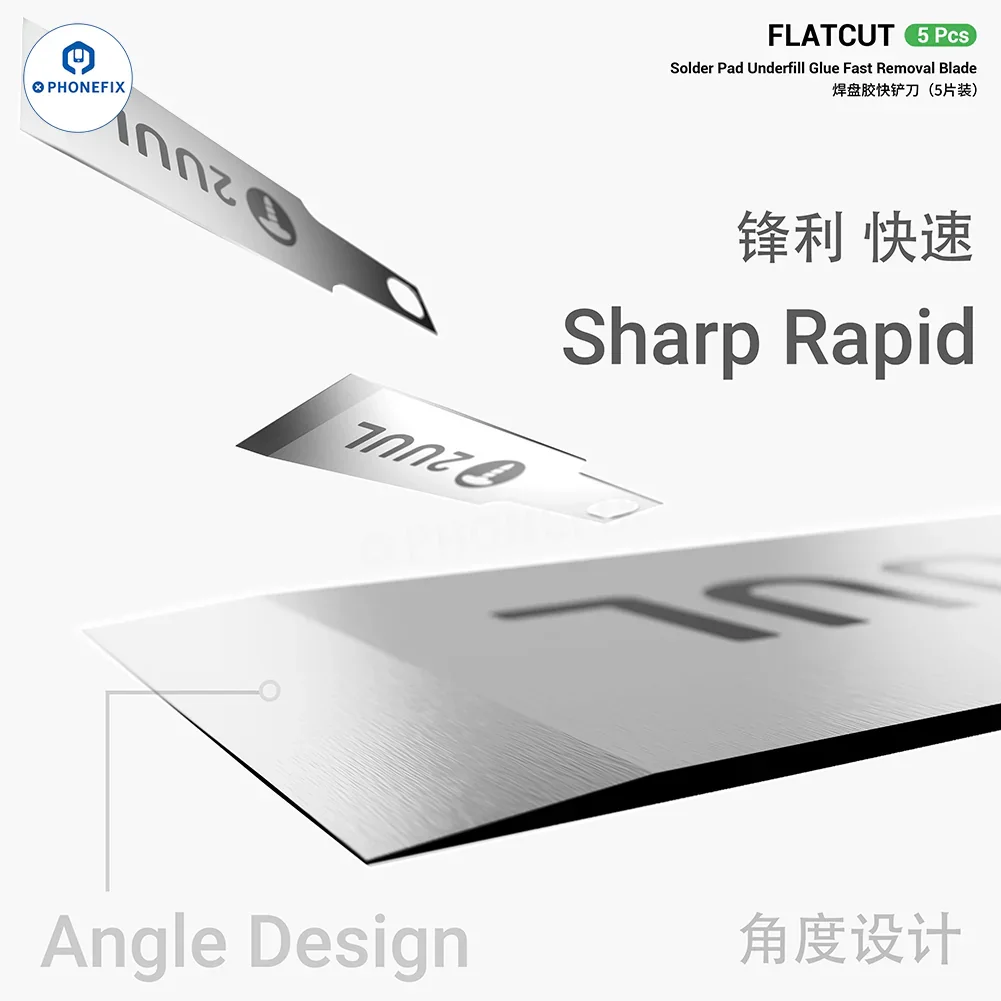 2UUL DA28 FlatCut No.11 Mobile IC Solder Pad Underfill Glue Removal Blade - Image 5