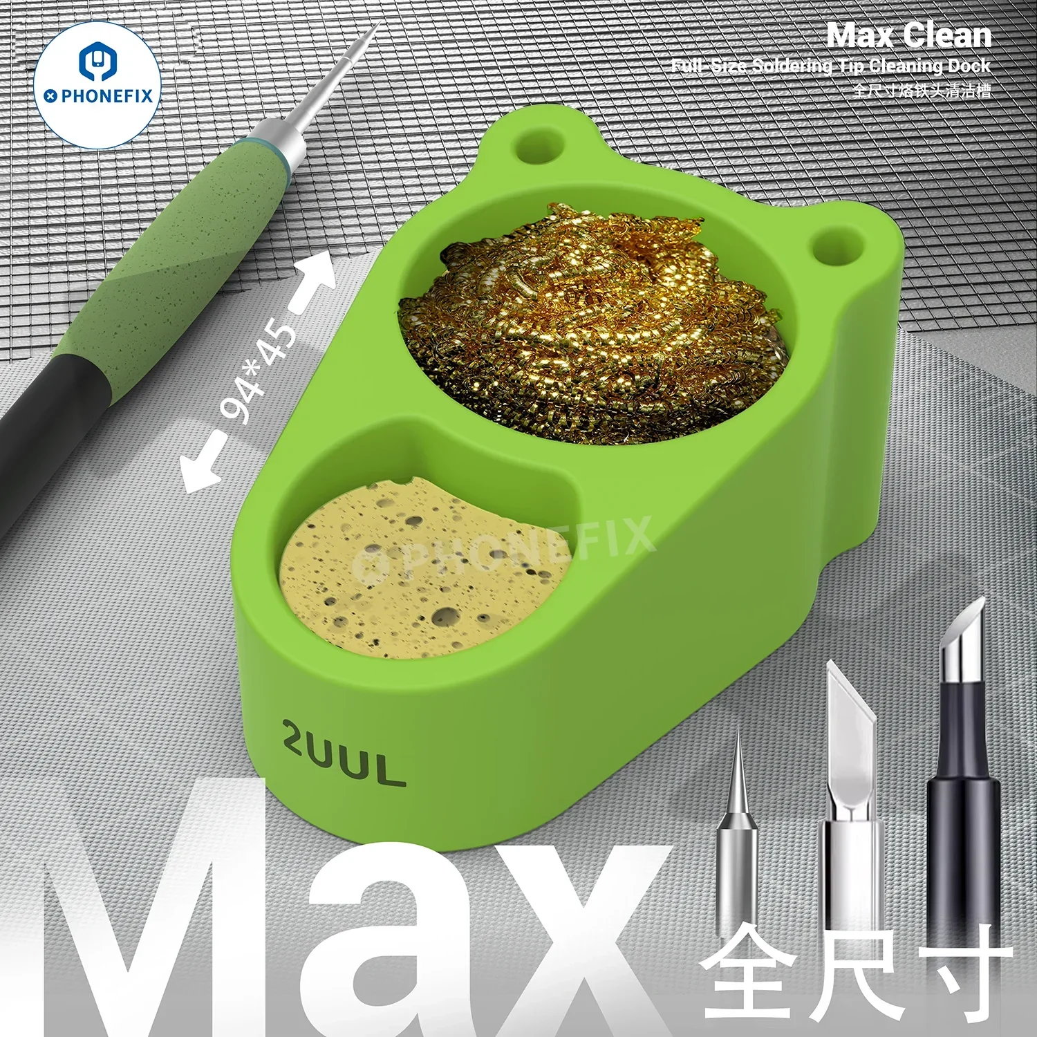 2UUL FD30 Max Clean Soldering Tip Cleaning Dock with Sponge Wire - Image 5