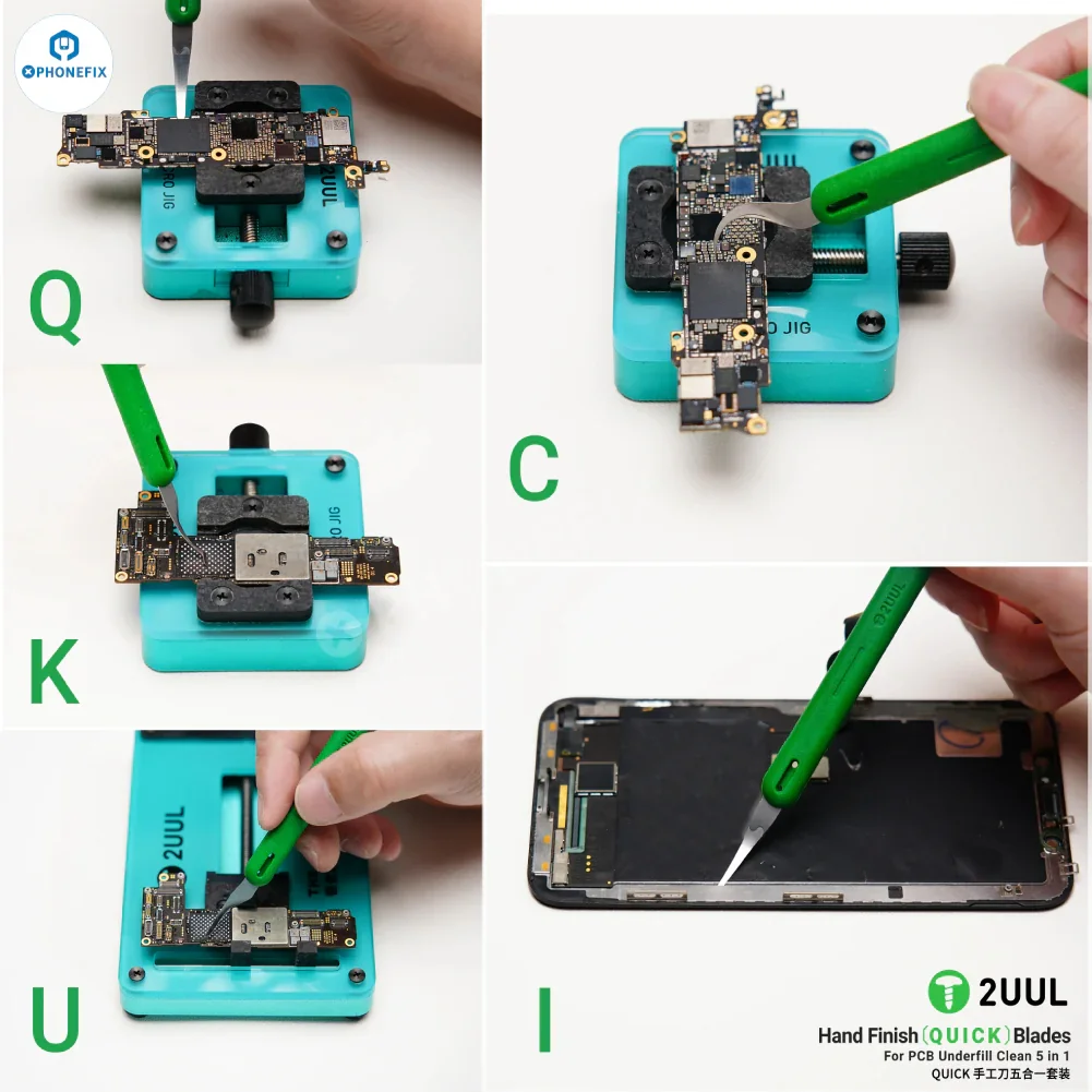 2UUL Hand Finish QUICK Blades 5-in-1 Phone PCB Underfill Clean Kit - Image 2