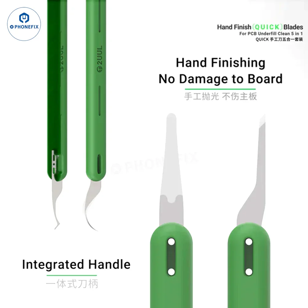 2UUL Hand Finish QUICK Blades 5-in-1 Phone PCB Underfill Clean Kit - Image 5