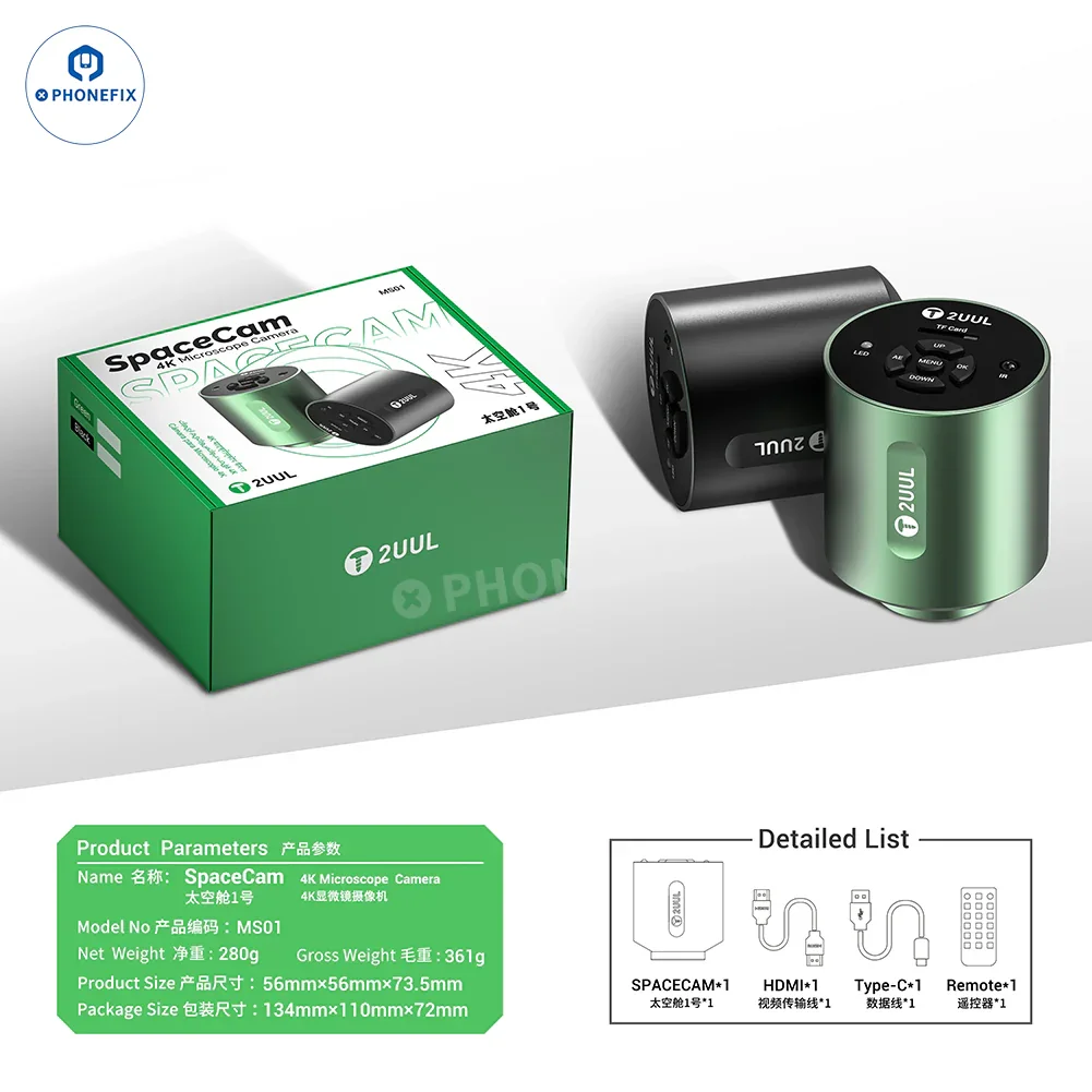 2UUL MS01 SpaceCam 4K Microscope Camera for Phone Repair - Image 2