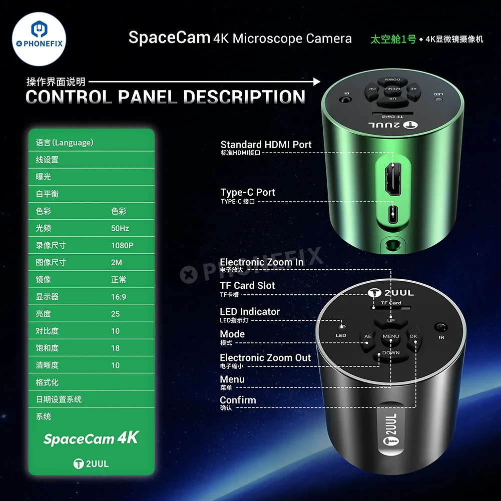 2UUL MS01 SpaceCam 4K Microscope Camera for Phone Repair - Image 7
