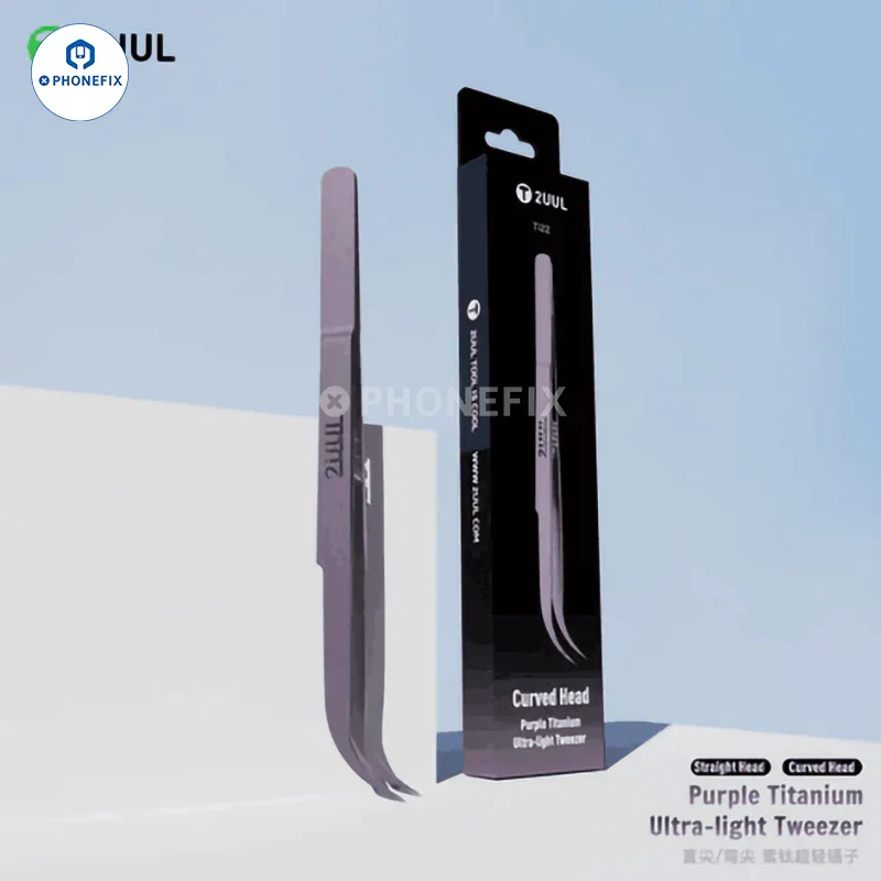 2UUL Non-magnetic Purple Titanium Tweezers Phone PCB Repair Tool - Image 10