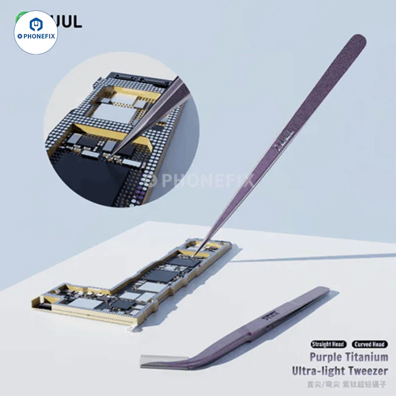 2UUL Non-magnetic Purple Titanium Tweezers Phone PCB Repair Tool - Image 2