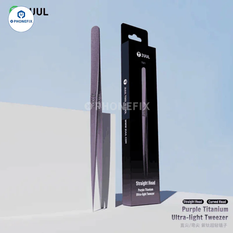 2UUL Non-magnetic Purple Titanium Tweezers Phone PCB Repair Tool - Image 9