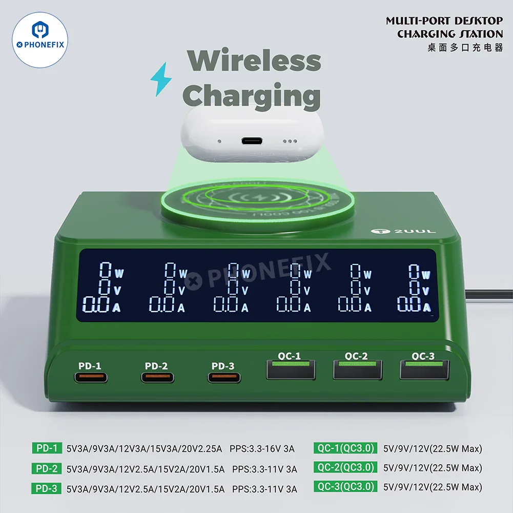 2UUL PC11 Multi-Port Wireless Charging Station for Mobile Phone Repair - Image 5