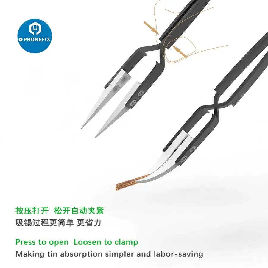 2UUL Pre-cut Desoldering Wicks With Reversed Ceramic Tweezers For Phone Repair - Image 7