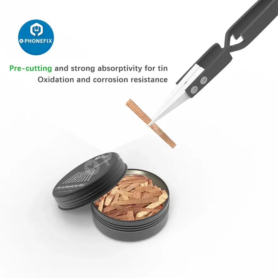 2UUL Pre-cut Desoldering Wicks With Reversed Ceramic Tweezers For Phone Repair - Image 8