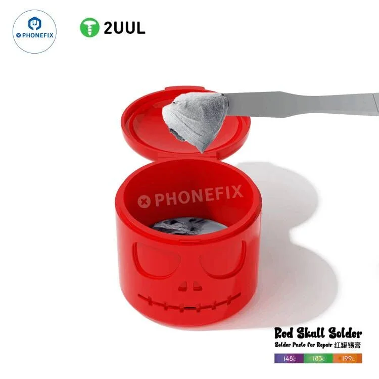 2UUL Red Skull Solder Paste Flux Soldering Repair 148℃ 183℃ 199℃ 50g - Image 2