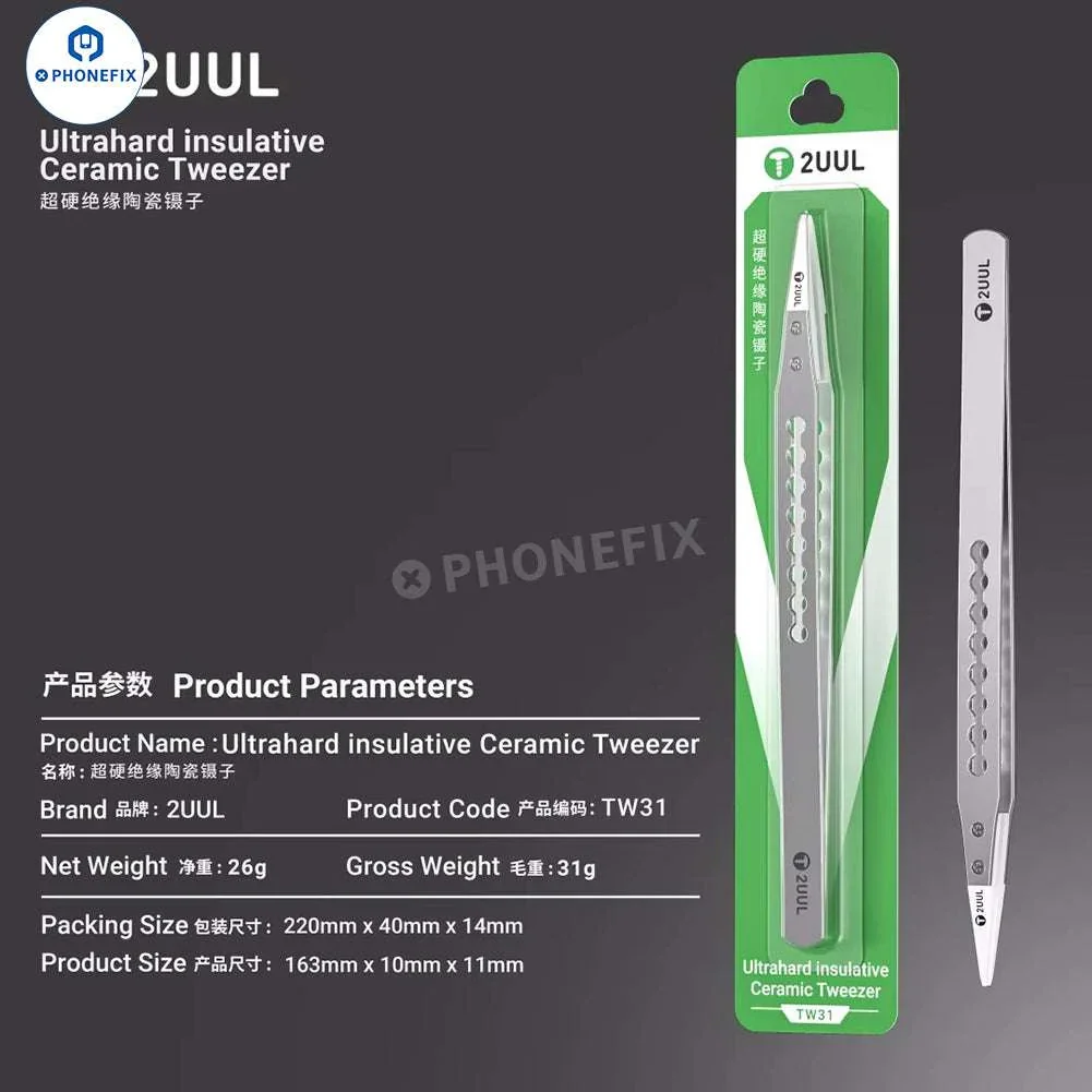2UUL TW31 Ceramic Tweezers IC Component Disassembly Pickup Tool - Image 10