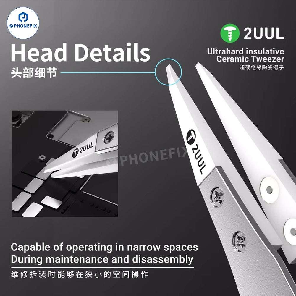 2UUL TW31 Ceramic Tweezers IC Component Disassembly Pickup Tool - Image 7