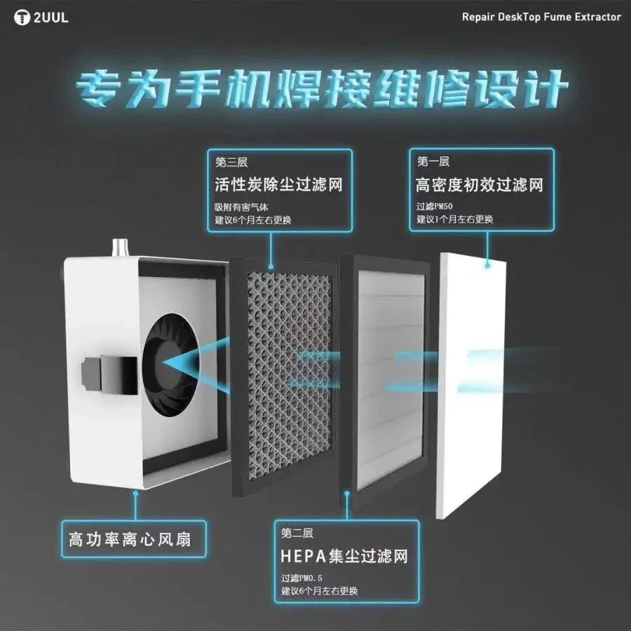 2UUL uufilter Desktop Welding Fume Extractor Soldering Smoke Filter - Image 7