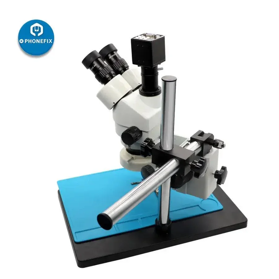3.5-90X White Trinocular Stereo Microscope With Camera for Phone Soldering - Image 10