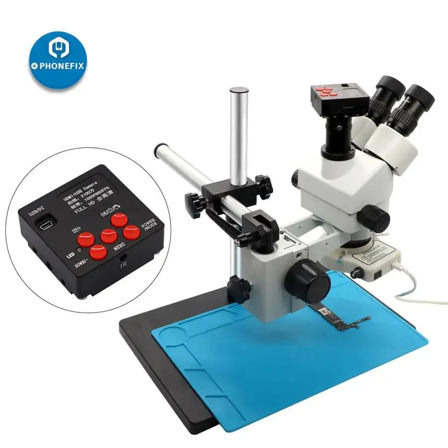 3.5-90X White Trinocular Stereo Microscope With Camera for Phone Soldering - Image 19