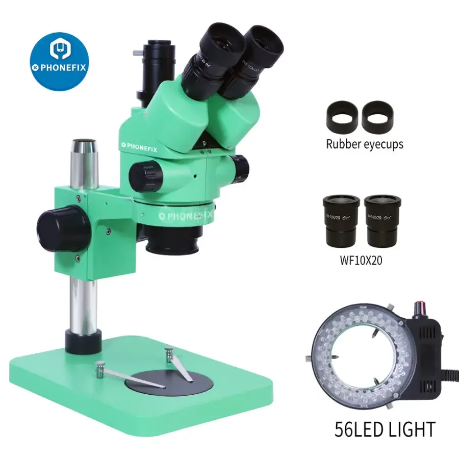 3.5X-180X Green Trinocular Stereo Zoom Microscope For Phone PCB Repair - Image 3