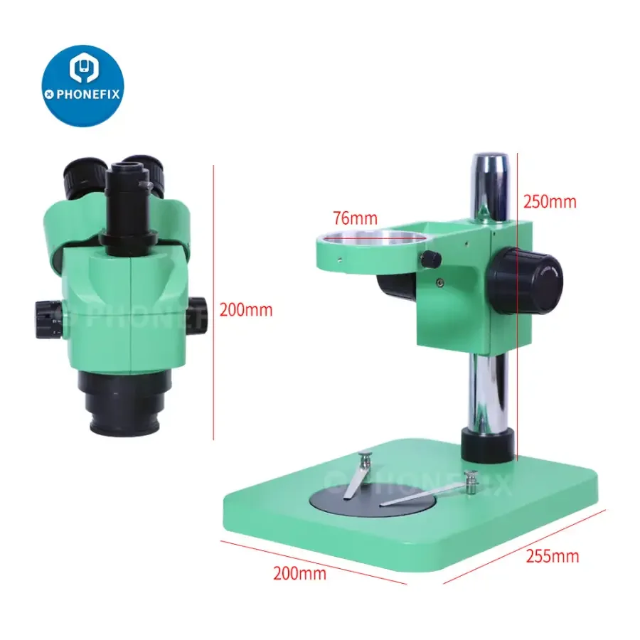 3.5X-180X Green Trinocular Stereo Zoom Microscope For Phone PCB Repair - Image 5