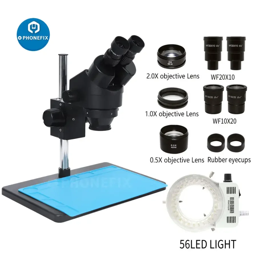 3.5X-90X Binocular Stereo Microscope With 56 Adjustable LED Light - Image 2