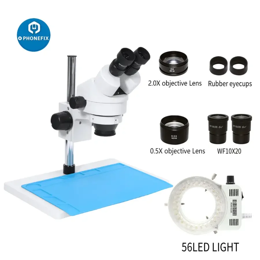 3.5X-90X Binocular Stereo Microscope With 56 Adjustable LED Light - Image 3