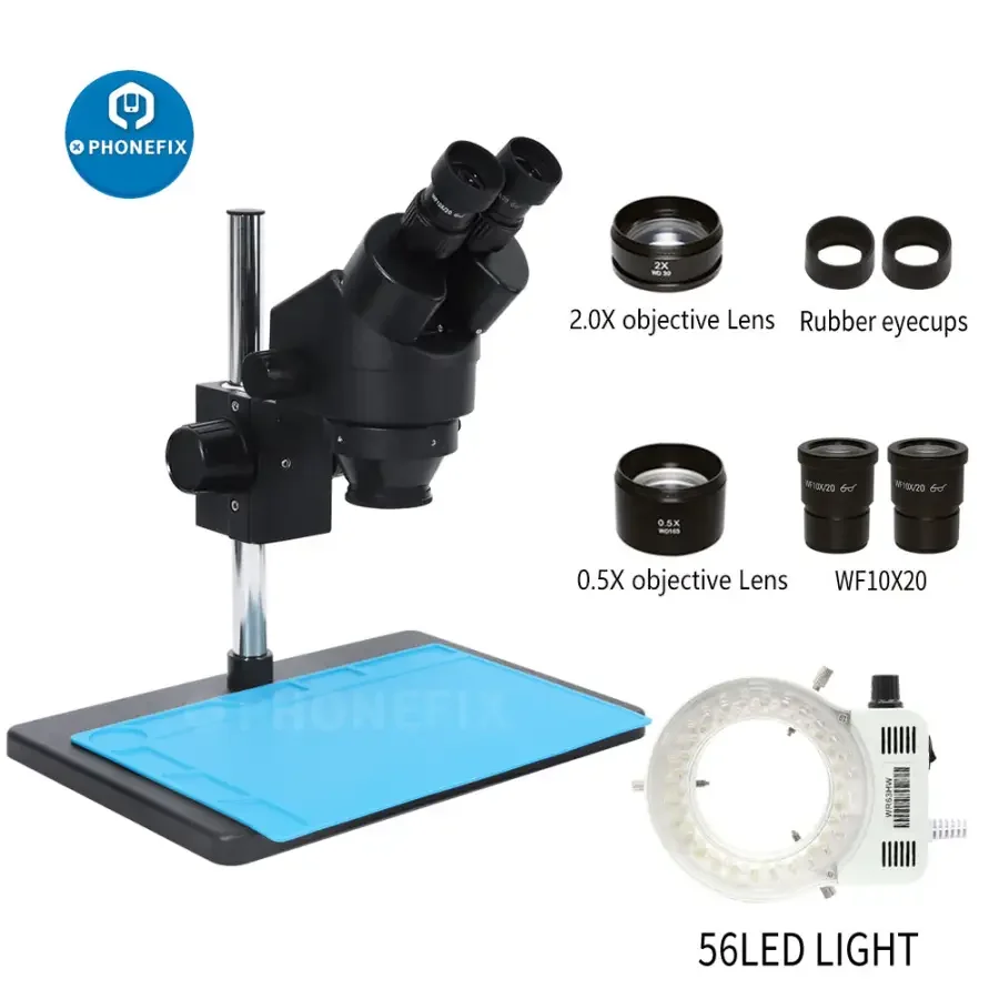3.5X-90X Binocular Stereo Microscope With 56 Adjustable LED Light - Image 4