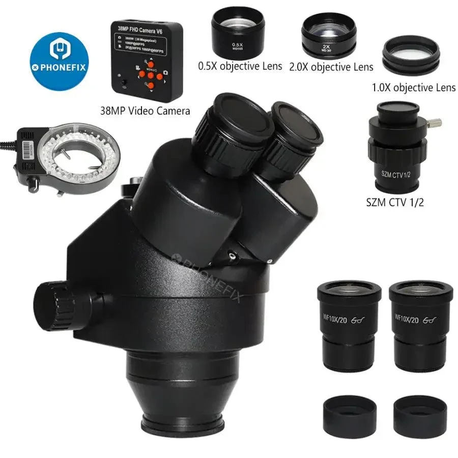3.5X-90X Black Double Boom Stand Zoom Trinocular Stereo Microscope - Image 11