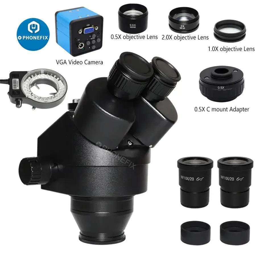 3.5X-90X Black Double Boom Stand Zoom Trinocular Stereo Microscope - Image 13