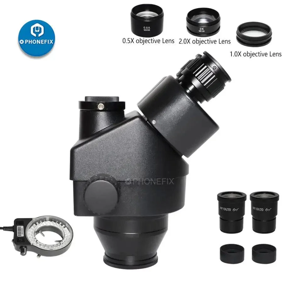 3.5X-90X Black Double Boom Stand Zoom Trinocular Stereo Microscope - Image 5