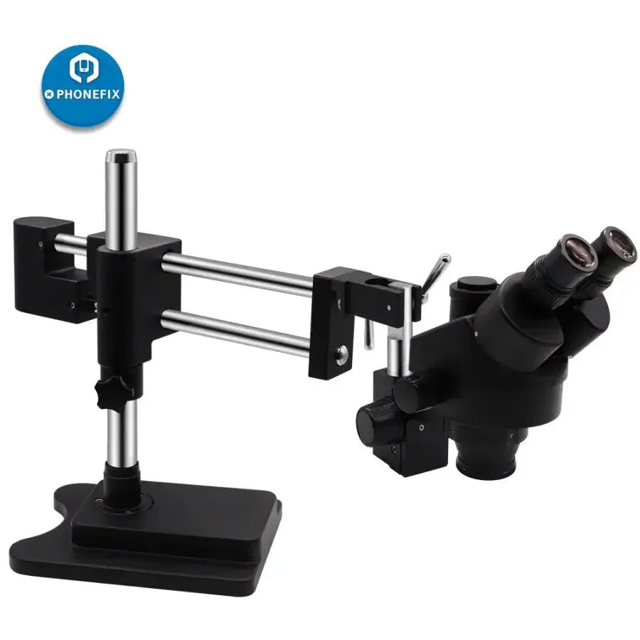 3.5X-90X Black Double Boom Stand Zoom Trinocular Stereo Microscope - Image 7
