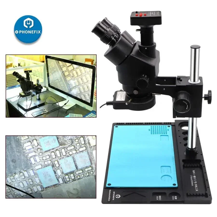 3.5X-90X Black Trinocular Stereo Microscope For Phone Motherboard Repair - Image 13
