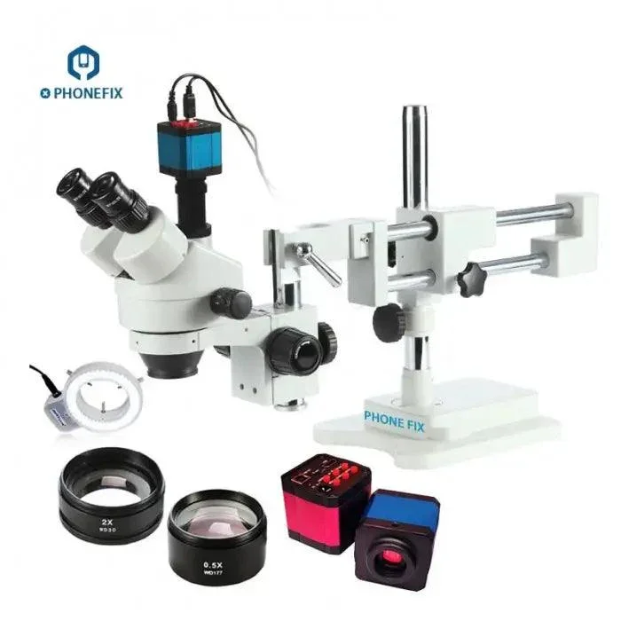 3.5X-90X Double Arm Trinocular Microscope with Industrial Camera - Image 6